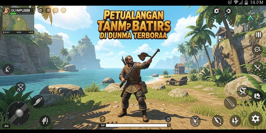 Tangkapan layar gameplay OLYMPUS88 menampilkan petualangan epik di dunia terbuka.